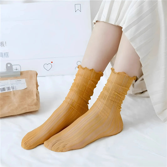 Yellow Decorative Ankle Socks