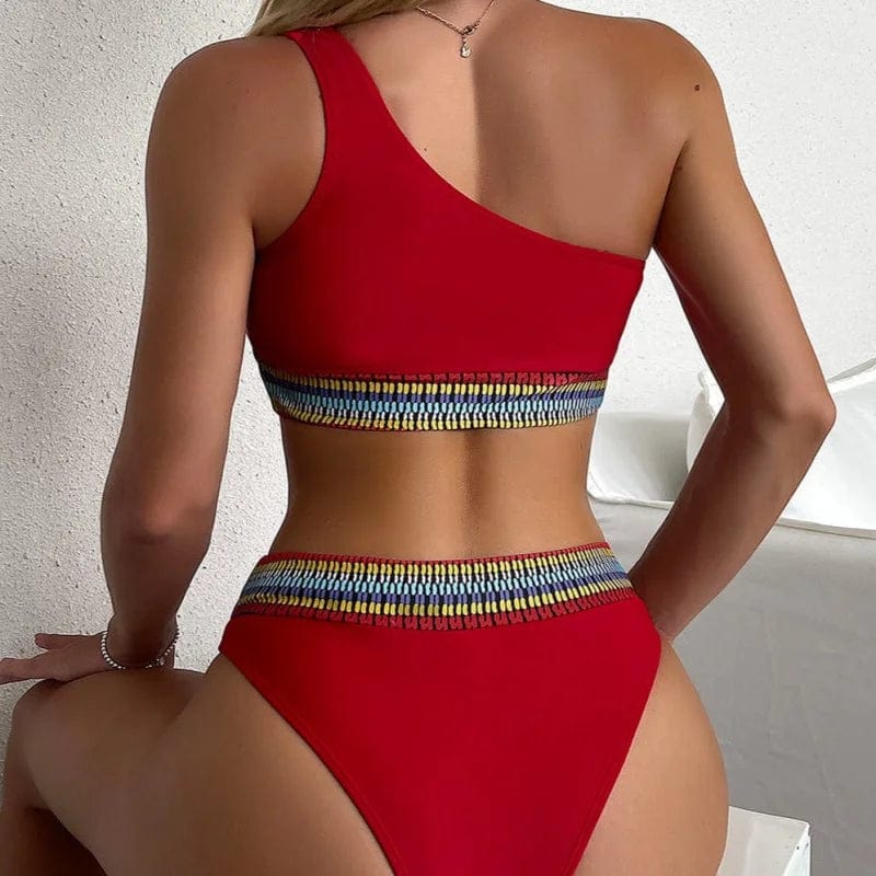 Zweiteiliger Bikini-Badeanzug mit einer Schulter - Zaletta.de